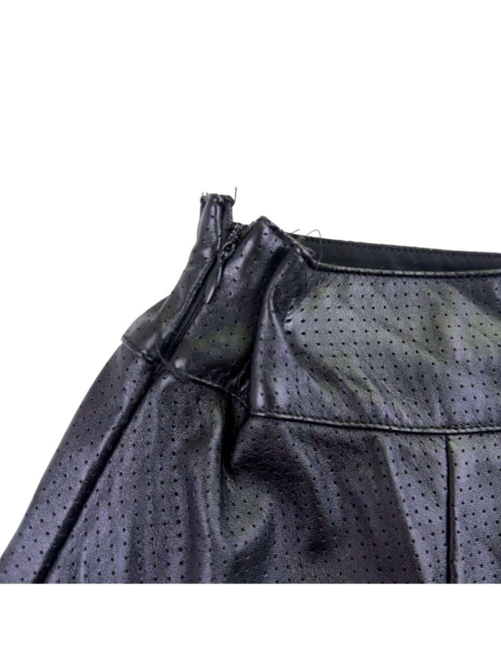 Socialite Black Perforated Flared Mini Skirt Stylish Modern Design Sz XS - Picture 4 of 7